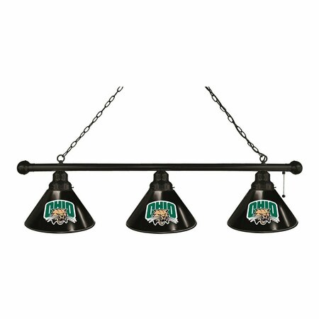 HOLLAND BAR STOOL CO Ohio University 3 Shade Billiard Light, Black Fixture BL3BKUnivOH